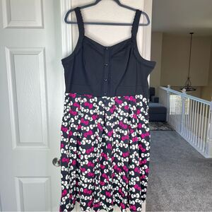 Torrid Sanrio Hello Kitty Womens Dress Sz 18 Black Bow Print Sleeveless Side Zip